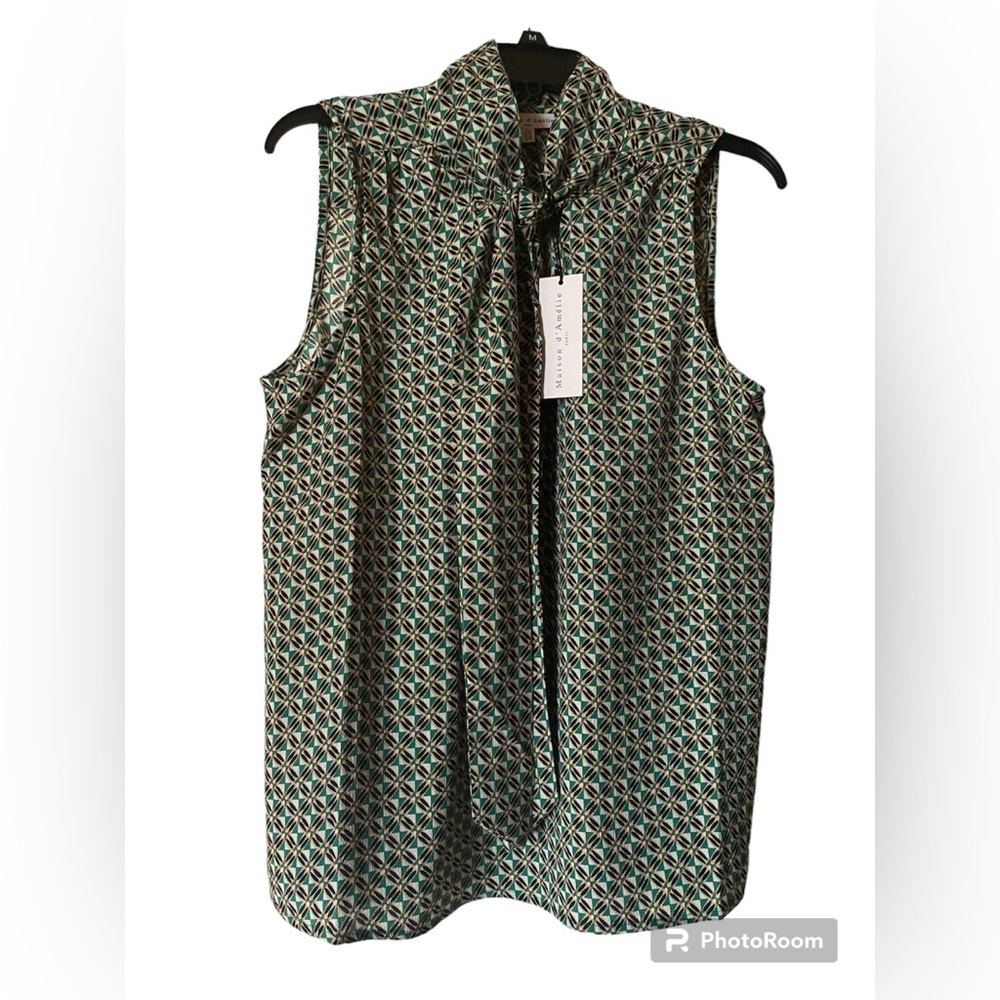 Maison d’Amelie Paris M sleeveless blouse NWT